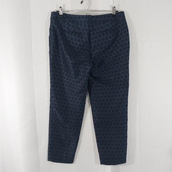 J. CREW! ADORABLE NAVY BLUE ON NAVY POLKA DOT HIGH WAIST SKIMMER PANTS,! SZ 4 - Picture 5 of 10